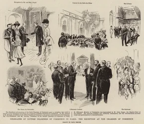 Delegierte der britischen Handelskammern in Paris, der Empfang in der Handelskammer